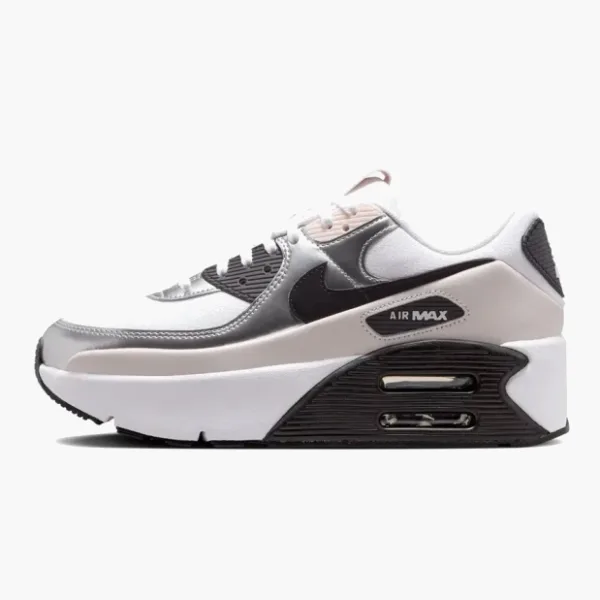 Nike Air Max 90 LV8 WMNS Phantom Metallic Silver Black