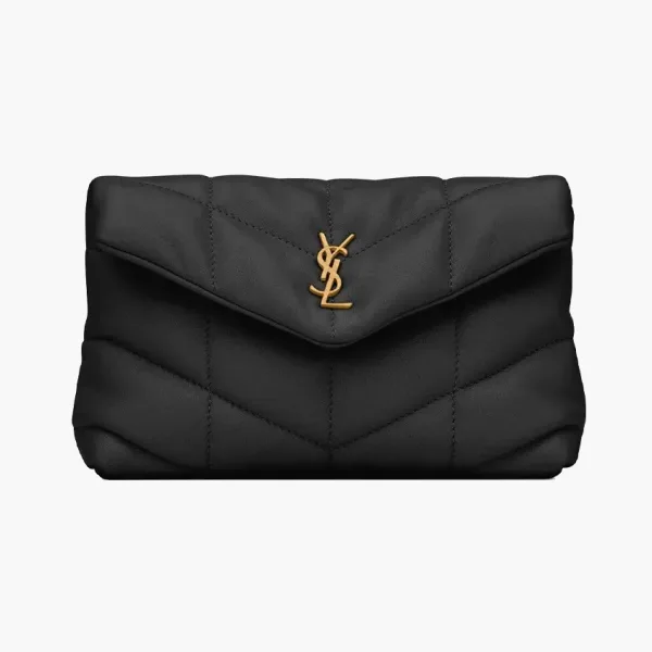 Saint Laurent Pouch In Quilted Lambskin Small Black