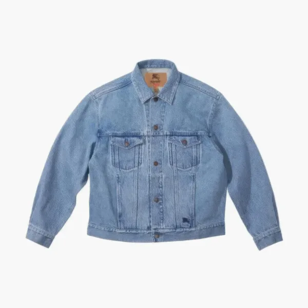Supreme X Burberry Trucker Jacket Washed Blue