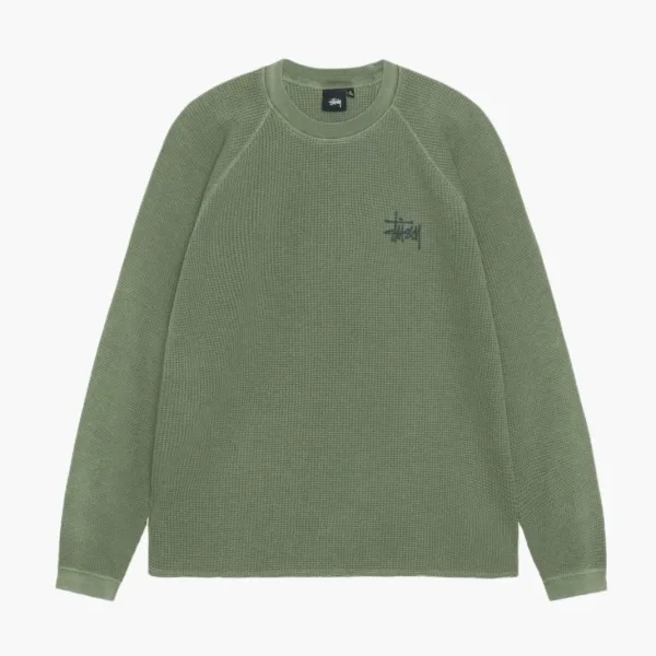 Stussy Raglan Thermal Long-Sleeve Crew Pine