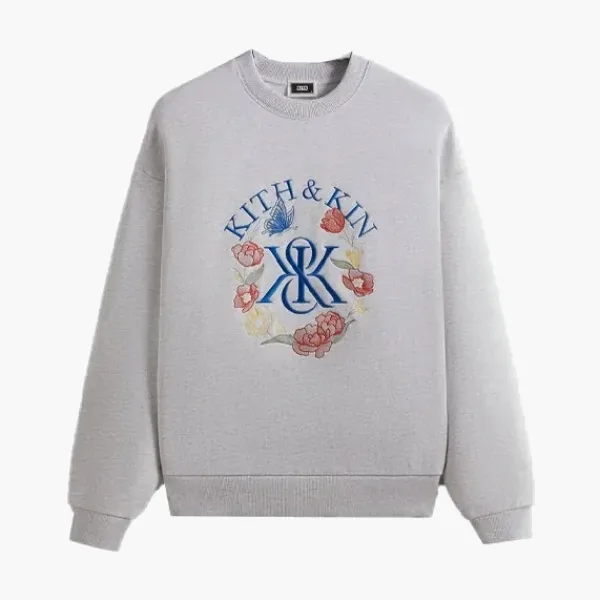 Kith K&K Monogram Nelson Crewneck Light Heather Grey