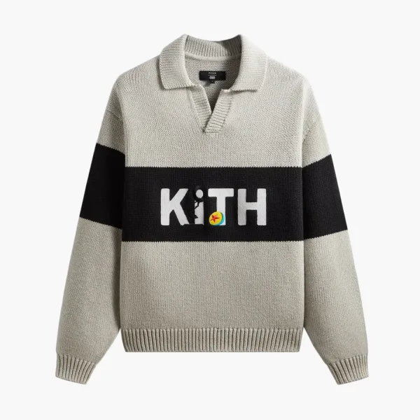 Kith x Disney For Pixar Nelson Rugby Sweater Light Heather Grey