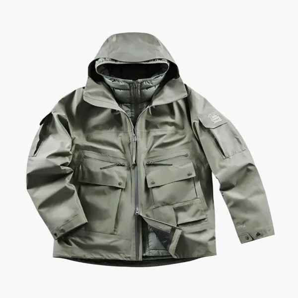Spyder x C.P. Company Gore-Tex Hooded Regular Workwear Style Down Jacket Forest Fog