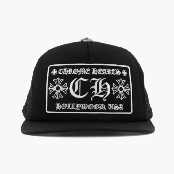 Chrome Hearts CH Hollywood Trucker Hat Black