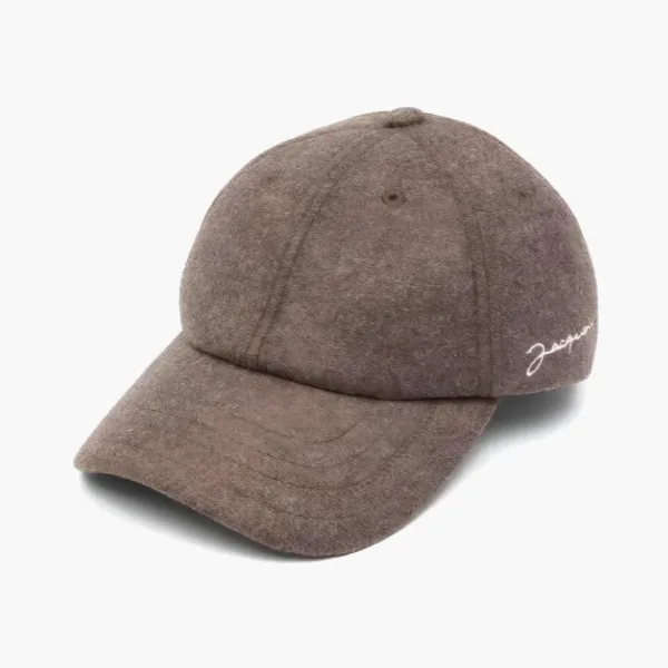Jacquemus Cap Fur Dark Brown