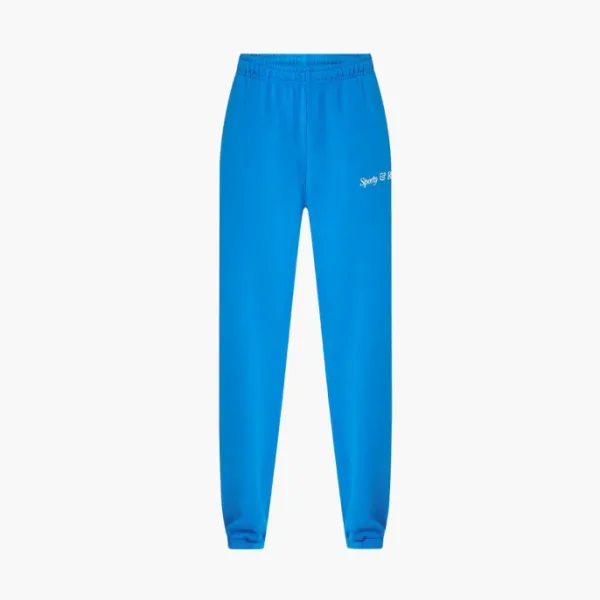 Sporty & Rich Logo Printed Pocket-Detailed Pants Blue