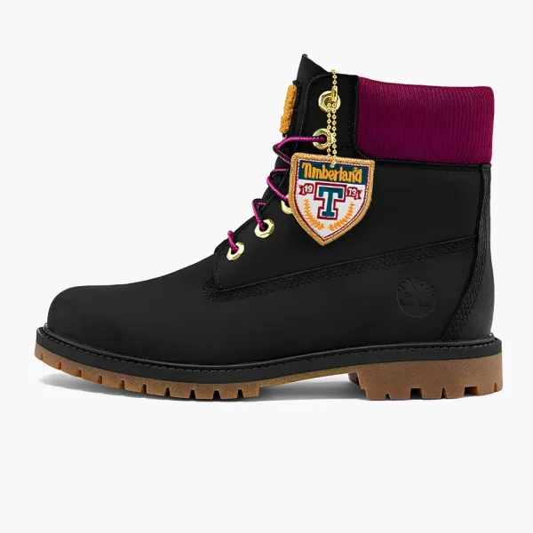 Timberland Heritage 6 Inch Waterproof Boots WMNS Black Nubuck With Pink