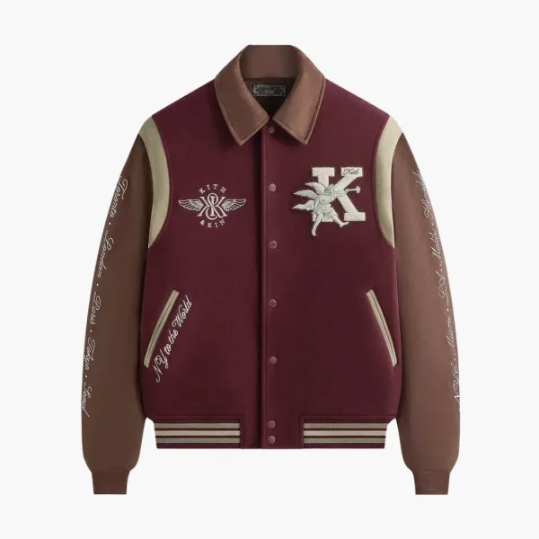 Kith Wool & Microsuede Varsity Jacket Magma
