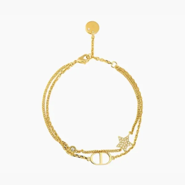 Dior Crystal Metal Bracelets WMNS Gold