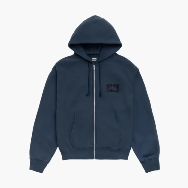 Stussy Box Crown Zip Hoodie Navy