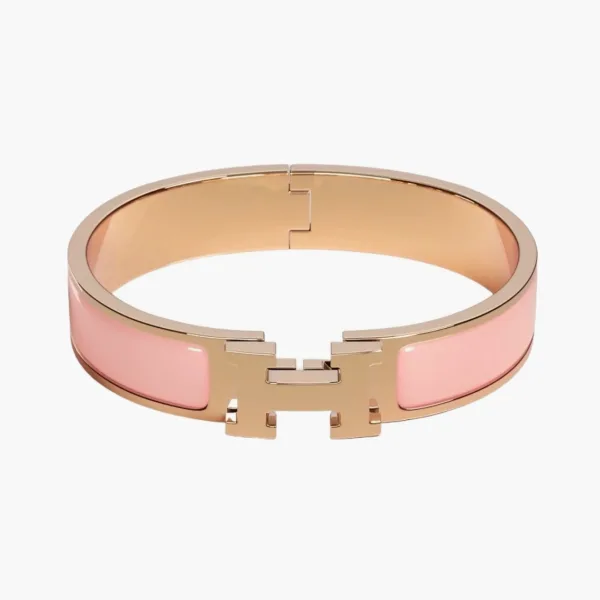 Hermes Clic H Bracelet Rose Gold & Rose Candeur