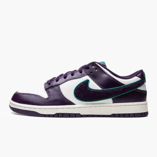Nike Dunk Low Chenille Swoosh Sail Grand Purple