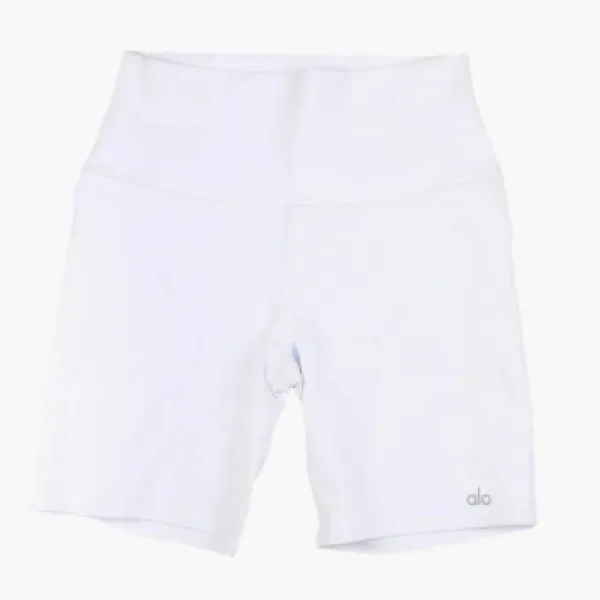 Alo Yoga 5 Airbrush High-Waist Biker Short White