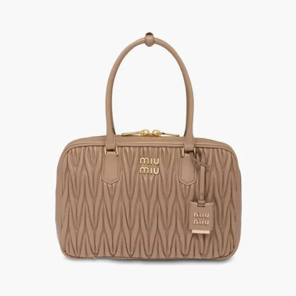 Miu Miu Matelassé Nappa Leather Arcadie Bag Sand Beige