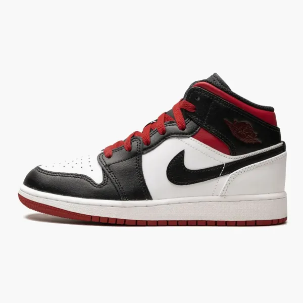 Air Jordan 1 Mid GS Gym Red Black Toe