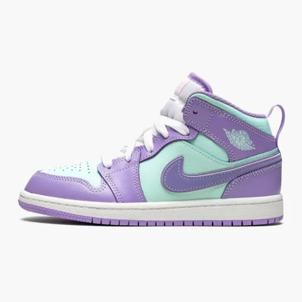 Air Jordan 1 Mid PS Purple Aqua Kids