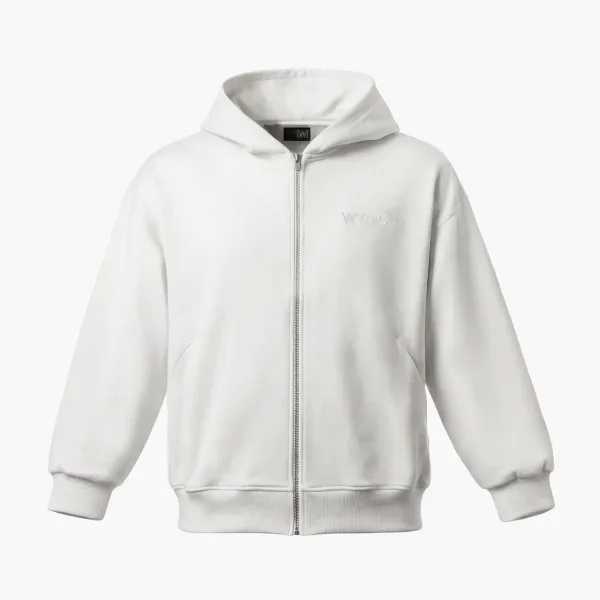 WYSION ZIP HOODIE BONE WHITE