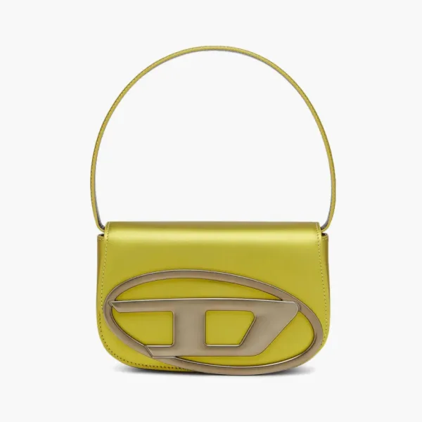 Diesel 1DR Shoulder Bag Metallic Leather Gold