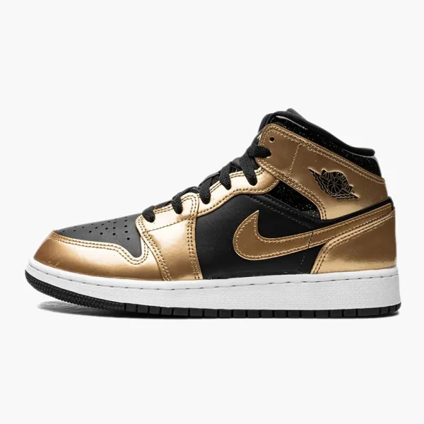 Air Jordan 1 Mid SE GS Metallic Gold Black