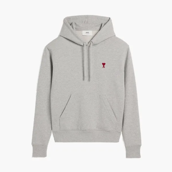 Ami Paris Ami de Coeur Hoodie Heather Ash Grey