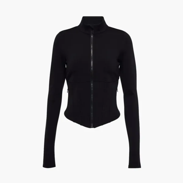 Alo Yoga Airbrush Corset Full Zip Jacket Black