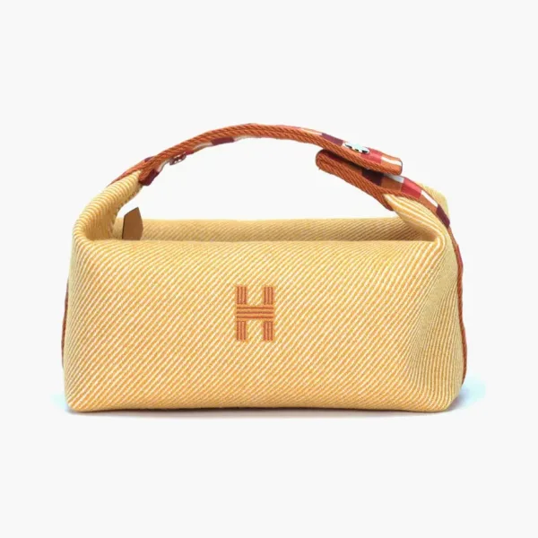 HERMES Bride a Brac Wool Storage Bags Light Yellow