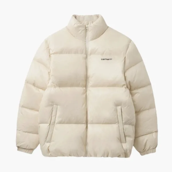 Carhartt WIP Stand Collar Quilted Down Puffer Jacket Apricot