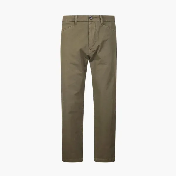 C.P.Company Solid Color Button Straight Slacks Green