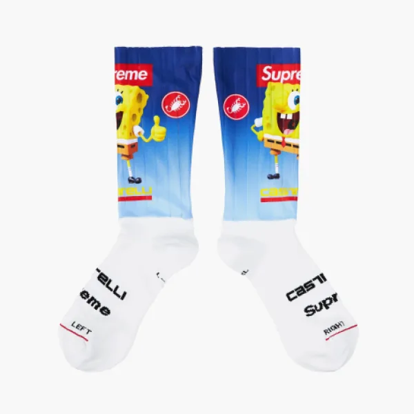 Supreme SpongeBob SquarePants x Castelli Cycling Socks Blue 