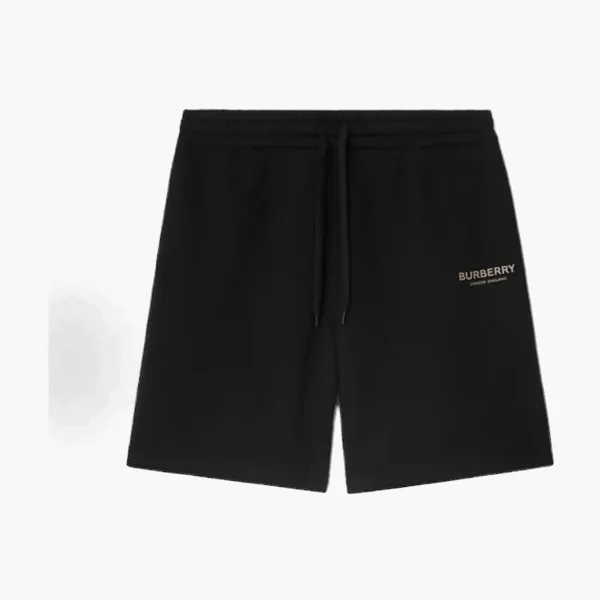 Burberry Logo Cotton Shorts Black