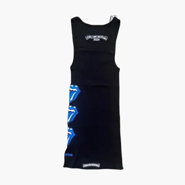 Chrome Hearts Blue Rolling Stone Tank Top Black