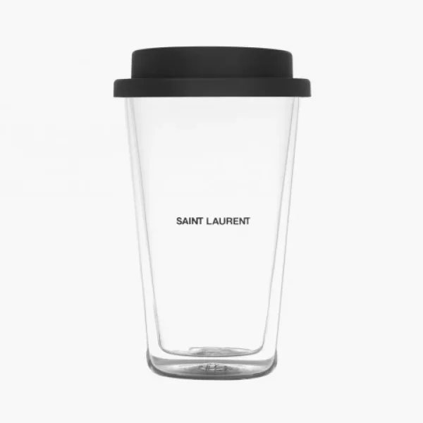 Saint Laurent Insulated Coffee Mug With Rubber Lid Transparent