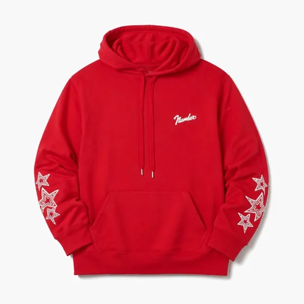 Number (N)ine Number9 Star Large Hoody Sweatshirt Red