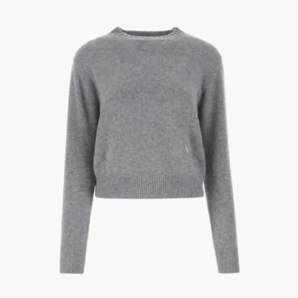 Sporty & Rich Long-sleeve Knitted Jumper Gray