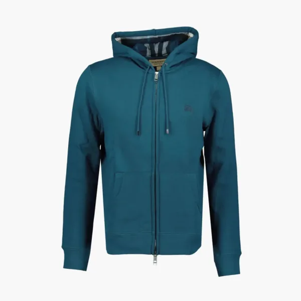 Burberry Clarendon Check Hood Zip Up Hoodie Blue