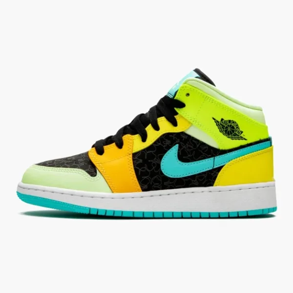Air Jordan 1 Mid SE GS Four Leaf Clover