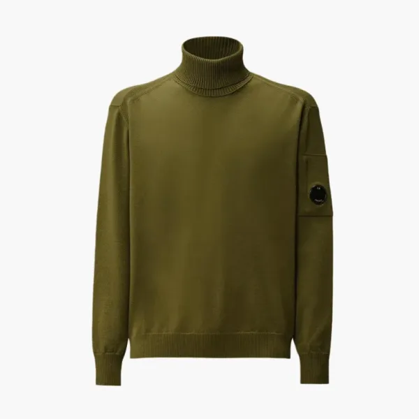 C.P. Company Extrafine Merino Wool Turtleneck Sweater Green