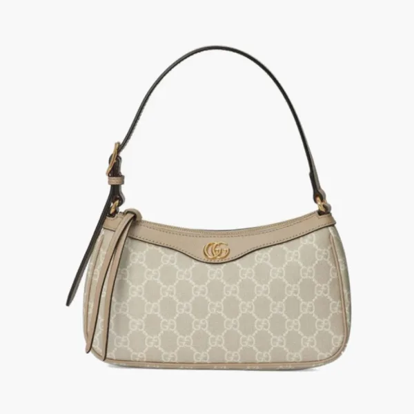 Gucci Ophidia Small Handbag Beige And White Gg Supreme Canvas