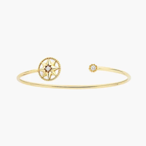 Dior Metal Bangles Rose des Vents WMNS Gold