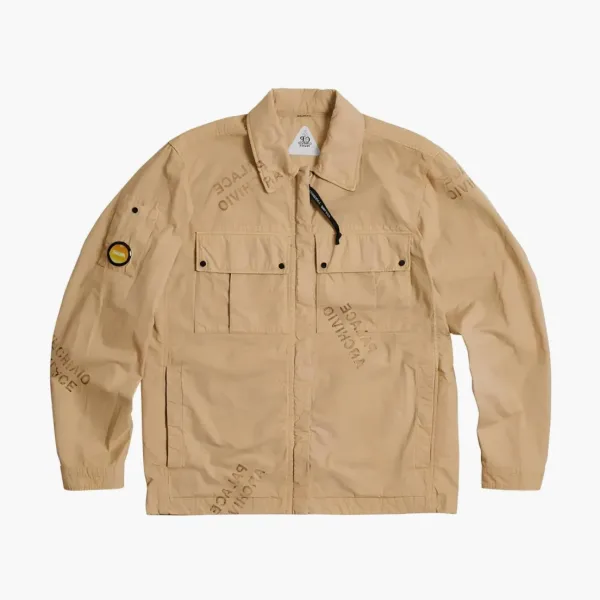 PALACE X C.P. Company Washed Cotton Shirt Jacket Stone