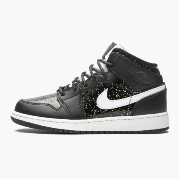 Air Jordan 1 Mid SE GS Black Glitter