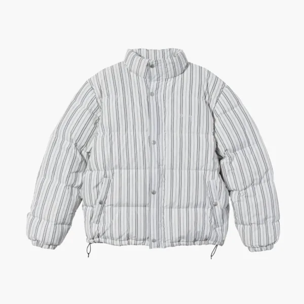 Stussy Stripe Down Puffer Jacket Bone
