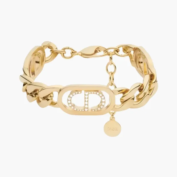 Dior 30 Montaigne Bracelet In CD Signature White Crystal With Gold