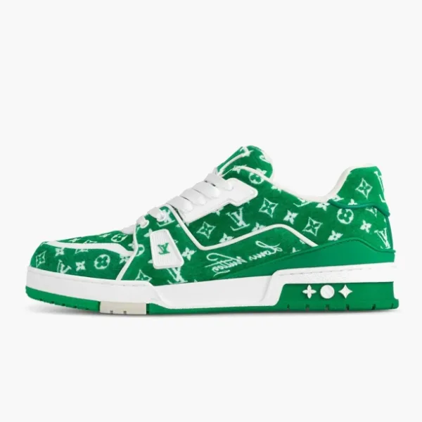 Louis Vuitton Trainer Green Monogram Textile