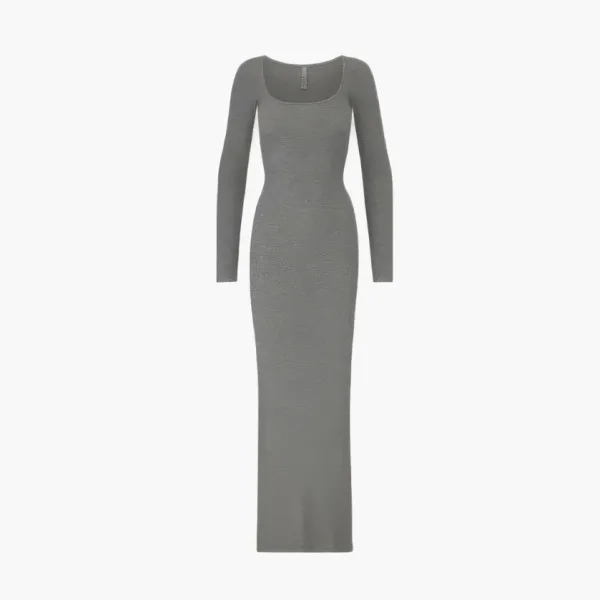SKIMS Soft Lounge Long Sleeve Dress Grey