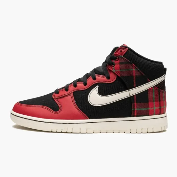 Nike Dunk High Plaid - Black / Red