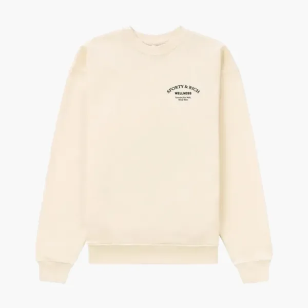 Sporty & Rich Wellness Studio Crewneck Cream/Black