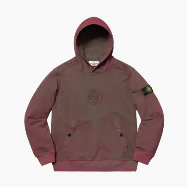 Stone Island X Supreme Hooded Sweatshirt Red