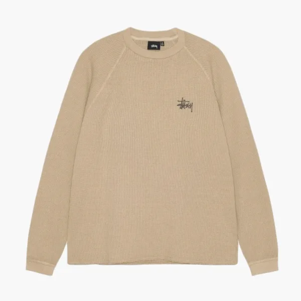 Stussy Raglan Thermal Long-Sleeve Crew Sand