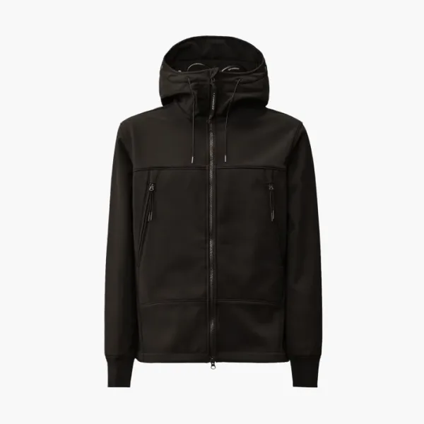 C.P. Company Goggles-detail zip-up hooded jacket Black